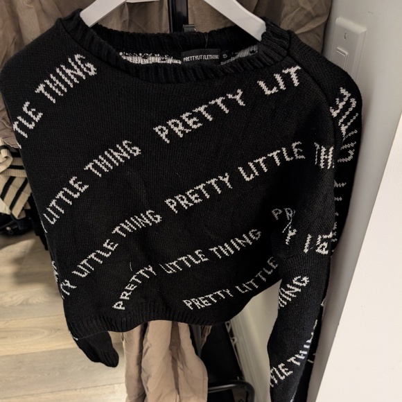 PRETTY LITTLE THING: Black Knitted Sweater - Picture 6 of 9